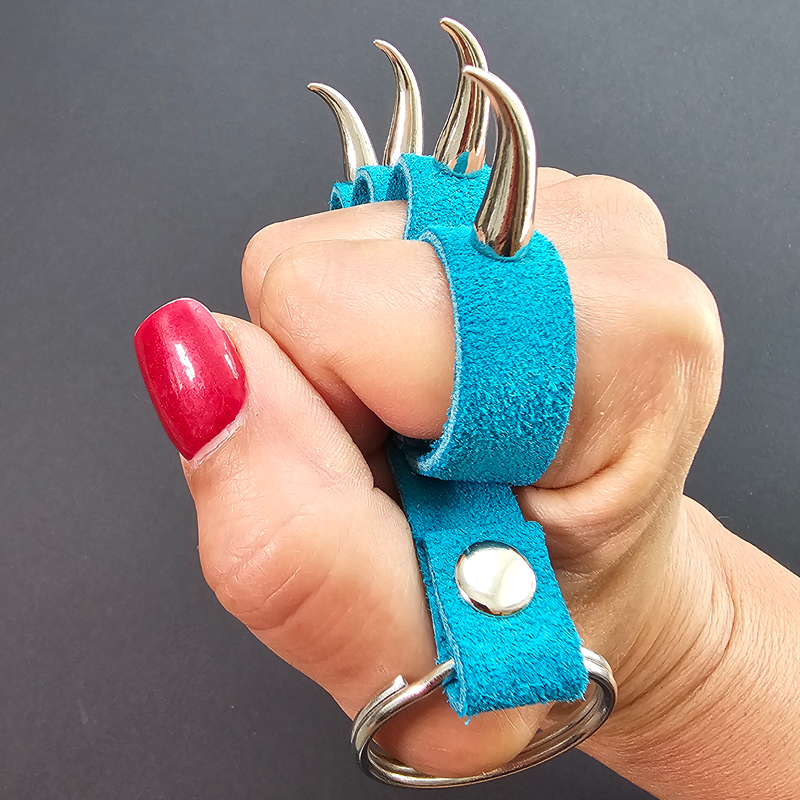 Turquoise Blue Suede Cat Claws
